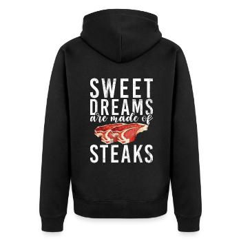 Cadeau de steak amateur de steak - Veste à capuche bio Premium Unisexe - noir - Dos - Nico (187cm)