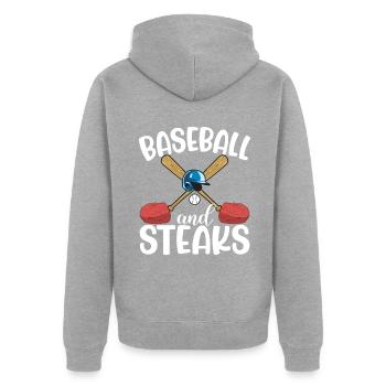 Steak Lover Steak Cadeau - Veste à capuche bio Premium Unisexe - gris chiné - Dos - Nico (187cm)