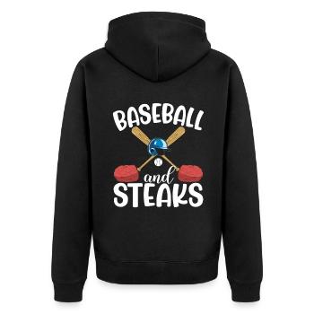 Steak Lover Steak Gift - Unisex Premium Organic Zip Hoodie - black - Back - Nico (187cm)