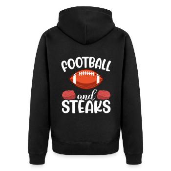 Steak Lover Steak Gift - Unisex Premium Organic Zip Hoodie - black - Back - Nico (187cm)