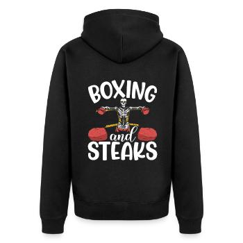 Cadeau de steak amateur de steak - Veste à capuche bio Premium Unisexe - noir - Dos - Nico (187cm)