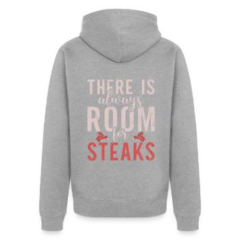 Steak Lover Steak Geschenk - Unisex Premium Bio Zip Hoodie - Grau meliert - Hinten - Nico (187cm)