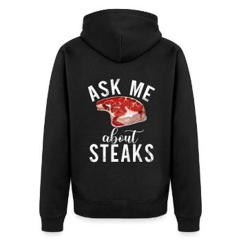 Steak Lover Steak Cadeau - Veste à capuche bio Premium Unisexe - noir - Dos - Nico (187cm)