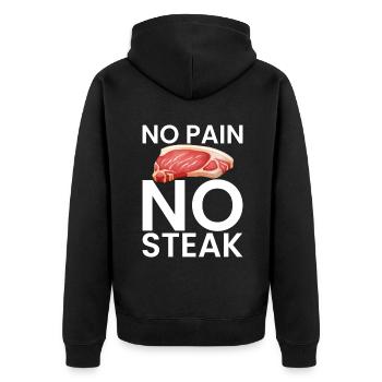 Steak Lover Steak Geschenk - Unisex Premium Bio Zip Hoodie - Schwarz - Hinten - Nico (187cm)