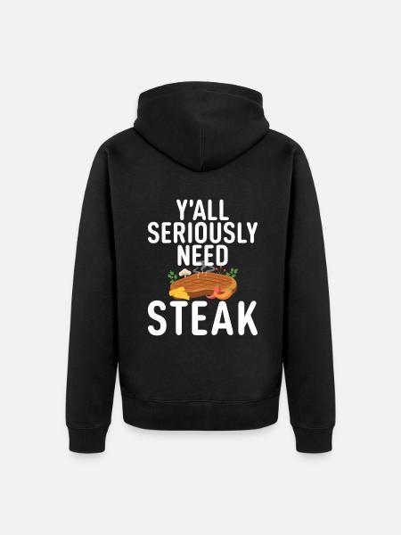 Steak Lover Steak Gift - Unisex Premium Organic Zip Hoodie - black