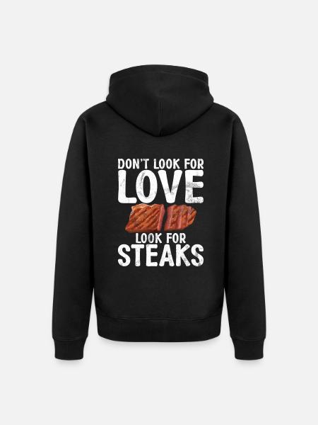 Steak Lover Steak Gift - Unisex Premium Organic Zip Hoodie - black