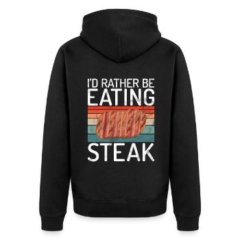 Steak Lover Steak Gift - Unisex Premium Organic Zip Hoodie - black - Back - Nico (187cm)