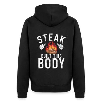 Steak Lover Steak Cadeau - Veste à capuche bio Premium Unisexe - noir - Dos - Nico (187cm)