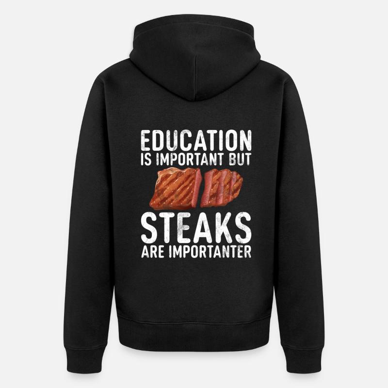 Steak Lover Steak Cadeau - Veste à capuche bio Premium Unisexe - noir