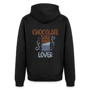 Cadeaux d'amateur de chocolat - Veste à capuche bio Premium Unisexe - noir - Dos - Nico (187cm)