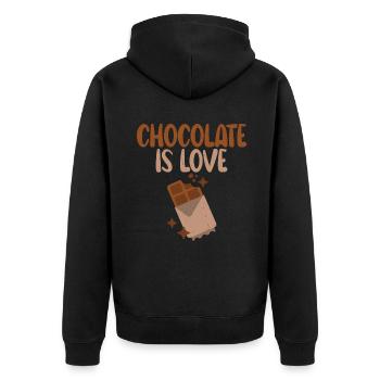Cadeaux pour amateurs de chocolat - Veste à capuche bio Premium Unisexe - noir - Dos - Nico (187cm)