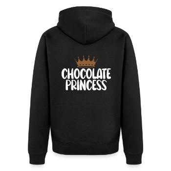 Cadeaux pour amateurs de chocolat - Veste à capuche bio Premium Unisexe - noir - Dos - Nico (187cm)