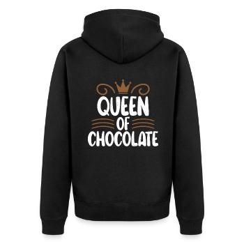 Cadeaux d'amateur de chocolat - Veste à capuche bio Premium Unisexe - noir - Dos - Nico (187cm)