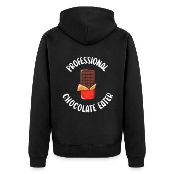 Cadeaux pour amateurs de chocolat - Veste à capuche bio Premium Unisexe - noir - Dos - Nico (187cm)
