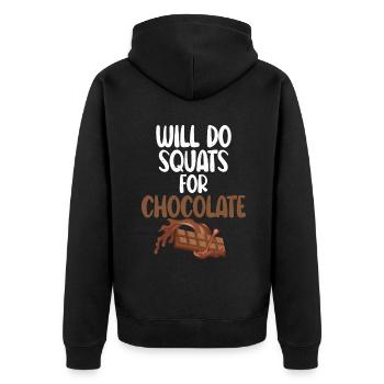Cadeaux pour amateurs de chocolat - Veste à capuche bio Premium Unisexe - noir - Dos - Nico (187cm)