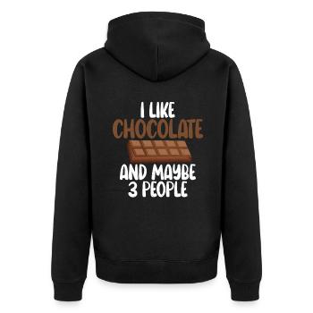 Cadeaux pour amateurs de chocolat - Veste à capuche bio Premium Unisexe - noir - Dos - Nico (187cm)