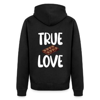 Cadeaux pour amateurs de chocolat - Veste à capuche bio Premium Unisexe - noir - Dos - Nico (187cm)