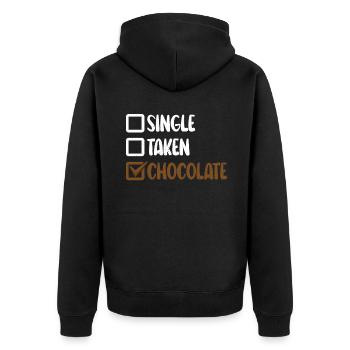 Schokoladenliebhaber Geschenke - Unisex Premium Bio Zip Hoodie - Schwarz - Hinten - Nico (187cm)