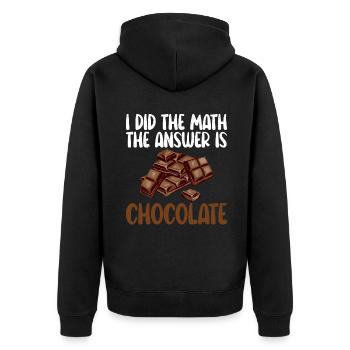 Chocolate Lover Gifts - Unisex Premium Organic Zip Hoodie - black - Back - Nico (187cm)