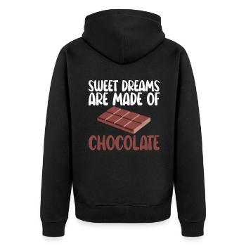 Cadeaux pour amateurs de chocolat - Veste à capuche bio Premium Unisexe - noir - Dos - Nico (187cm)