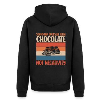 Chocolate Lover Gifts - Unisex Premium Organic Zip Hoodie - black - Back - Nico (187cm)