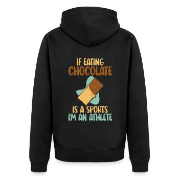 Cadeaux pour amateurs de chocolat - Veste à capuche bio Premium Unisexe - noir - Dos - Nico (187cm)