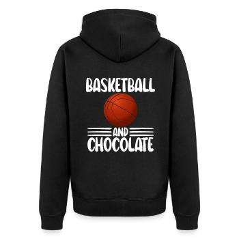 Schokoladenliebhaber Geschenke - Unisex Premium Bio Zip Hoodie - Schwarz - Hinten - Nico (187cm)