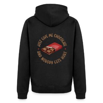 Cadeaux pour les amateurs de chocolat - Veste à capuche bio Premium Unisexe - noir - Dos - Nico (187cm)