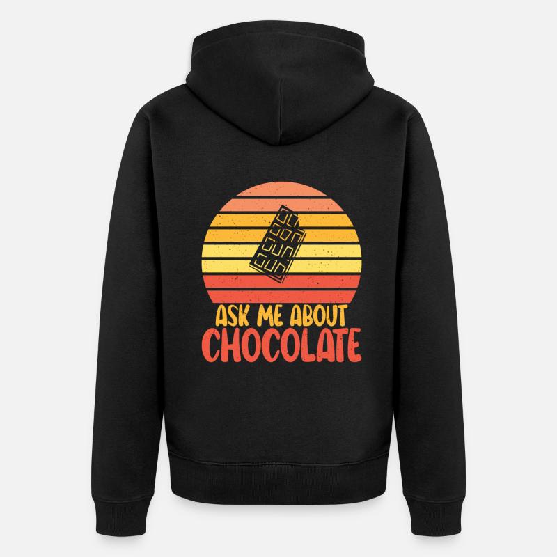 Cadeaux pour amateurs de chocolat - Veste à capuche bio Premium Unisexe - noir