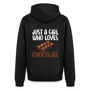 Cadeaux pour amateurs de chocolat - Veste à capuche bio Premium Unisexe - noir - Dos - Nico (187cm)
