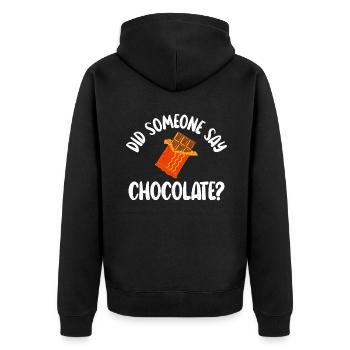 Chocolate Lover Gifts - Unisex Premium Organic Zip Hoodie - black - Back - Nico (187cm)