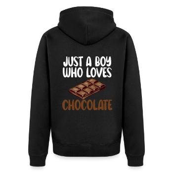 Cadeaux pour amateurs de chocolat - Veste à capuche bio Premium Unisexe - noir - Dos - Nico (187cm)
