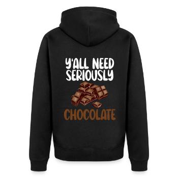 Cadeaux pour amateurs de chocolat - Veste à capuche bio Premium Unisexe - noir - Dos - Nico (187cm)