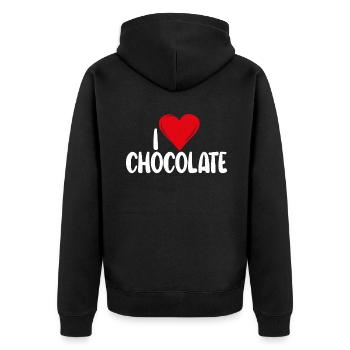 Cadeaux pour amateurs de chocolat - Veste à capuche bio Premium Unisexe - noir - Dos - Nico (187cm)
