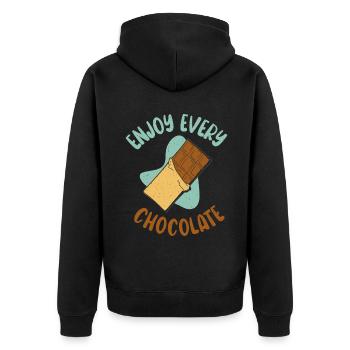 Cadeaux pour amateurs de chocolat - Veste à capuche bio Premium Unisexe - noir - Dos - Nico (187cm)
