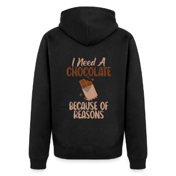 Cadeaux pour amateurs de chocolat - Veste à capuche bio Premium Unisexe - noir - Dos - Nico (187cm)