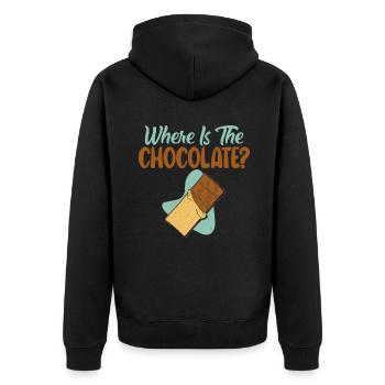 Cadeaux pour amateurs de chocolat - Veste à capuche bio Premium Unisexe - noir - Dos - Nico (187cm)