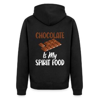 Cadeaux pour amateurs de chocolat - Veste à capuche bio Premium Unisexe - noir - Dos - Nico (187cm)