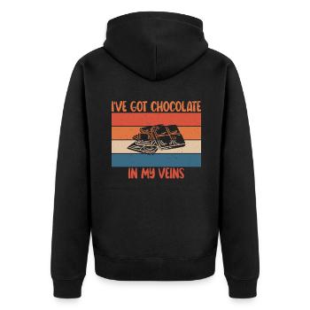 Cadeaux pour amateurs de chocolat - Veste à capuche bio Premium Unisexe - noir - Dos - Nico (187cm)