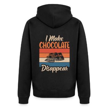 Cadeaux pour amateurs de chocolat - Veste à capuche bio Premium Unisexe - noir - Dos - Nico (187cm)