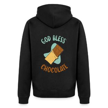 Cadeaux pour amateurs de chocolat - Veste à capuche bio Premium Unisexe - noir - Dos - Nico (187cm)