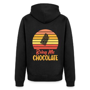 Cadeaux pour amateurs de chocolat - Veste à capuche bio Premium Unisexe - noir - Dos - Nico (187cm)