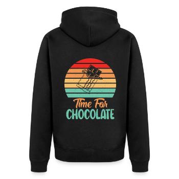 Cadeaux pour amateurs de chocolat - Veste à capuche bio Premium Unisexe - noir - Dos - Nico (187cm)