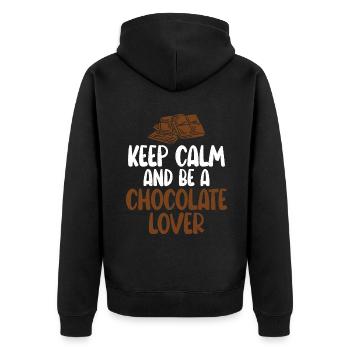 Cadeaux pour amateurs de chocolat - Veste à capuche bio Premium Unisexe - noir - Dos - Nico (187cm)