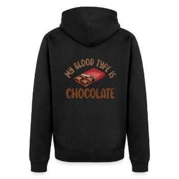 Cadeaux pour amateurs de chocolat - Veste à capuche bio Premium Unisexe - noir - Dos - Nico (187cm)