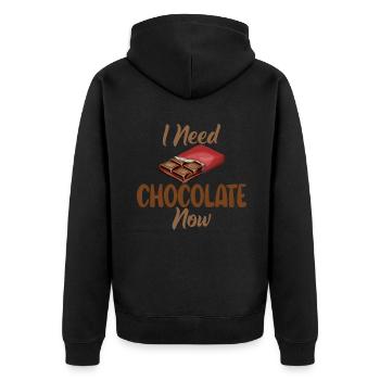 Cadeaux pour amateurs de chocolat - Veste à capuche bio Premium Unisexe - noir - Dos - Nico (187cm)