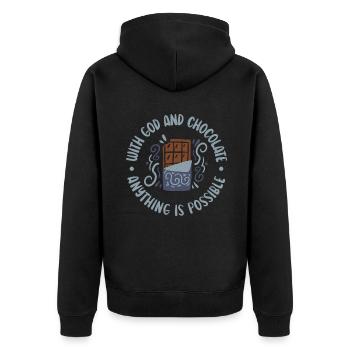 Cadeaux pour amateurs de chocolat - Veste à capuche bio Premium Unisexe - noir - Dos - Nico (187cm)