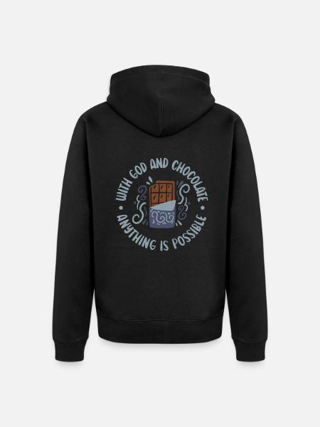 Chocolate Lover Gifts - Unisex Premium Organic Zip Hoodie - black