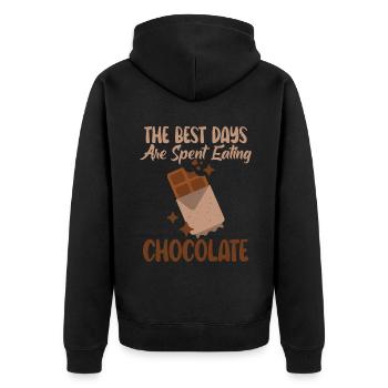 Chocolate Lover Gifts - Unisex Premium Organic Zip Hoodie - black - Back - Nico (187cm)