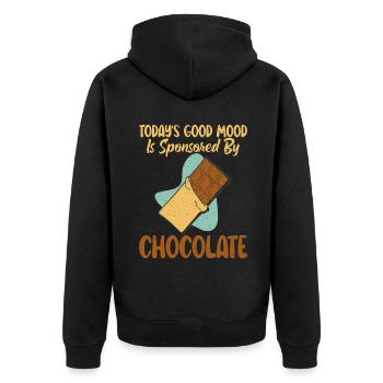Cadeaux pour amateurs de chocolat - Veste à capuche bio Premium Unisexe - noir - Dos - Nico (187cm)